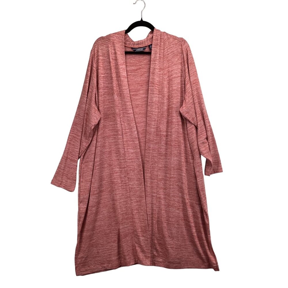 Lands End Womens Open Front Cardigan‎ Size 3X 24W-26W Sweater Long